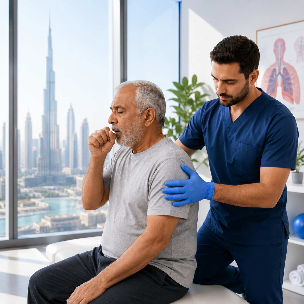Chest Physiotherapy in Dubai for Breathing Support and Mucus Clearance